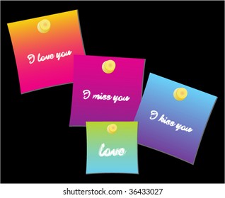 vector lovely postits