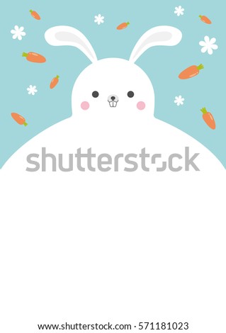 vector lovely rabbit template design carrot stock vector royalty