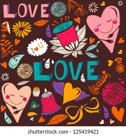 Vector lovely seamless pattern/brown.