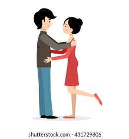Vector loving couple. Man and woman. 