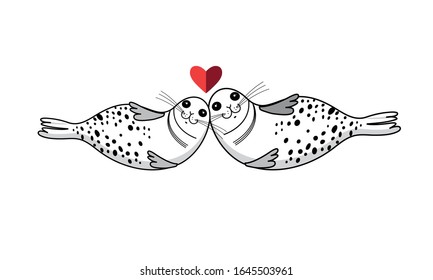 Sellas de amor vectorial sobre fondo blanco. San Valentín de vacaciones.