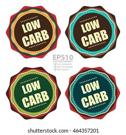 Vector : Low Carb Product Information Infographics Icon Or Label