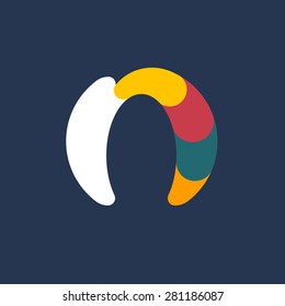 Vector low case letter n. Diary icon concept. Flat design style