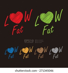Vector : Low Fat Label, Banner, Sign or Icon