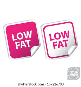 Vector: Low Fat Pink Sticker and Tag.