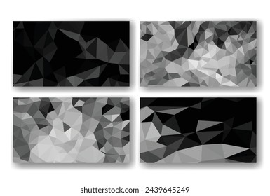 Vector bajo poli abstracto blanco y negro horizontal 16x9 cubiertas de presentación, colecciones de fondos, de moda, geométrica, ciberpoligonal y multicolor hermosa presentación