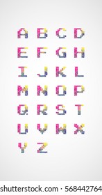 Vector low poly alphabet font. Creative geometric font ABC