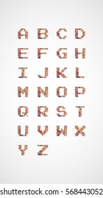 Vector low poly alphabet font. Creative geometric font ABC