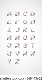 Vector low poly alphabet font. Creative geometric font ABC