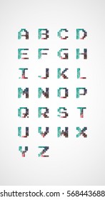 Vector low poly alphabet font. Creative geometric font ABC