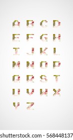 Vector low poly alphabet font. Creative geometric font ABC