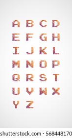 Vector low poly alphabet font. Creative geometric font ABC