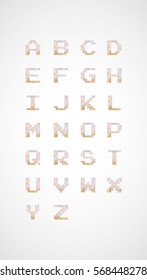 Vector low poly alphabet font. Creative geometric font ABC