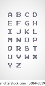 Vector low poly alphabet font. Creative geometric font ABC