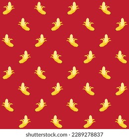 Vector Low Poly Banana Seamless Pattern