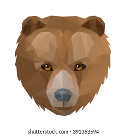 Vector low poly bear portrait