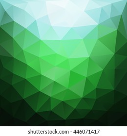 Vector Low poly bright green triangles background. Dark lime edges. Modern backdrop.