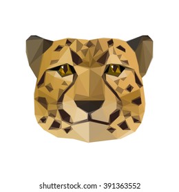 Vector low poly cheetah portrait