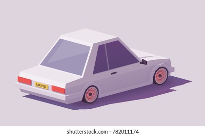 Vector low poly classic coupe car