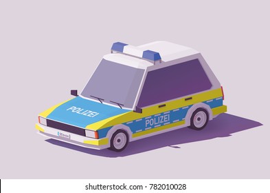 Vehículo de policía clásico vector de bajo nivel