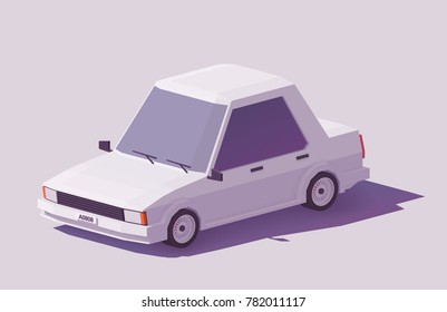 Vector low poly classic sedan car