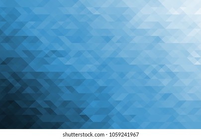 Vector Low poly colorful blue triangles background. Black, cyan, white colors. Modern backdrop. Gradation abstract fond. Shards. Polygonal pattern. 