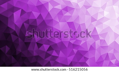 Vector Low poly colorful purple triangles background. Black, violet, white colors. Modern backdrop. Gradation fond. Shards. Polygonal pattern. EPS 8. Diagonal gradient.