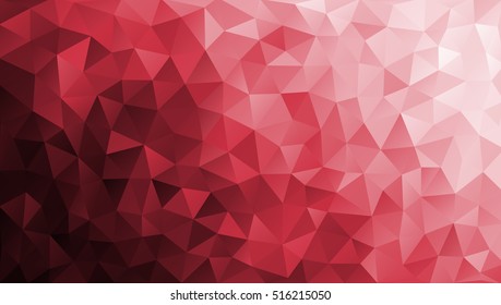 Vector Low poly colorful red triangles background. Black, vinous, white colors. Modern backdrop. Gradation fond. Shards. Polygonal pattern. EPS 8.