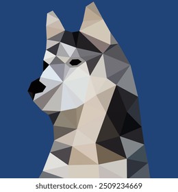 Vector low poly drawing of a dog.