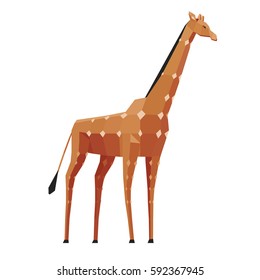 Vector low poly giraffe on a white background