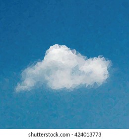 ilustración vectorial de baja polilla del cielo con nube
