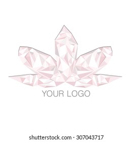 vector low poly lotus logo design