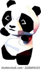 vector low poly panda illustration
