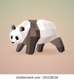 vector low poly panda illustration