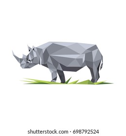 A Vector low poly rhino for illustration or logo