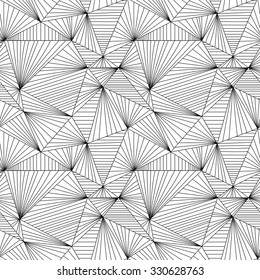 Vector low poly seamless pattern. Black and white polygonal seamless hand-drawn background.