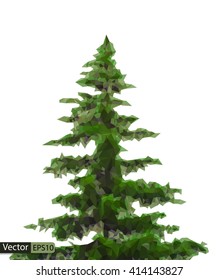 Vector low poly spruce tree