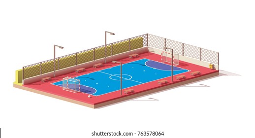 Vector Low Poly Street Futsal Court