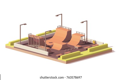 Vector Low Poly Street Skate Park