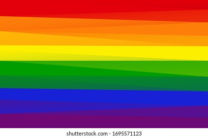 Vector low poly striped rainbow background. Polygonal LGBT flag