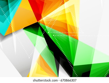 Vector low poly style 3d triangle line, a4 business or technology abstract template
