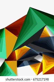 Línea triangular 3d de bajo nivel de polo vector, plantilla abstracta de negocio o tecnología a4