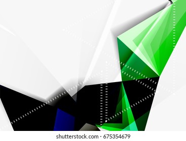 Línea triangular 3d de bajo nivel de polo vector, plantilla abstracta de negocio o tecnología a4