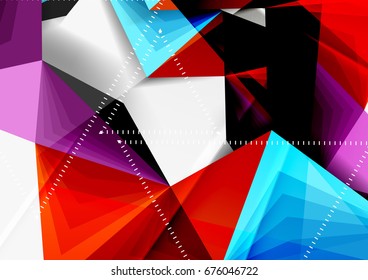 Vector low poly style 3d triangle line, a4 business or technology abstract template