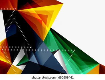Linha de triângulo 3d estilo poli baixo vetor, a4 business ou tecnologia modelo abstrato