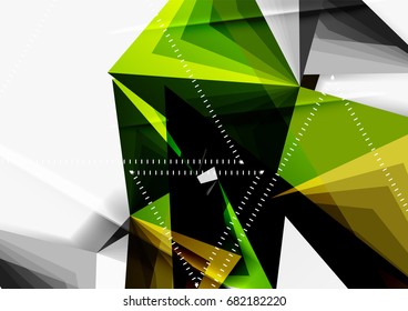 Línea triangular 3d de bajo nivel de polo vector, plantilla abstracta de negocio o tecnología a4