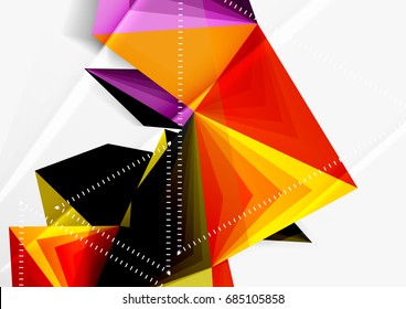 Línea triangular 3d de bajo nivel de polo vector, plantilla abstracta de negocio o tecnología a4