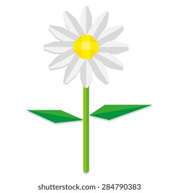 Vector Low Poly Style Daisy Flower Isolated