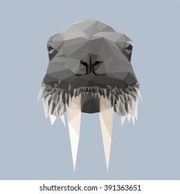 Vector low poly walrus portrait