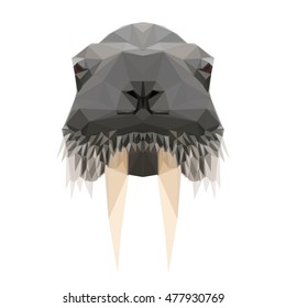 Vector Low Poly Walrus Triangle Style Portrait